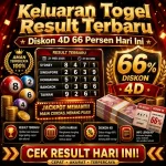 Pusat Angka - Tabel keluaran togel result terbaru dengan informasi promo diskon 4D 66 persen untuk pemain.