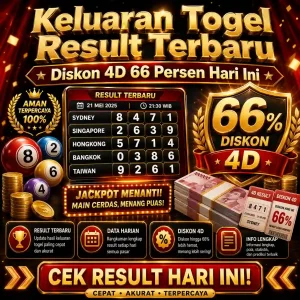 Pusat Angka - Tabel keluaran togel result terbaru dengan informasi promo diskon 4D 66 persen untuk pemain.
