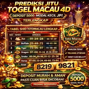 Pusat Angka - Bocoran prediksi jitu togel macau 4d deposit 5000 menggunakan tabel paito terbaru